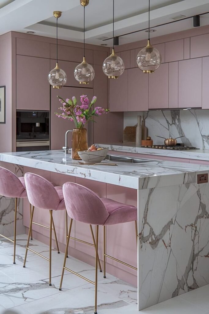 pink kitchen design ideas