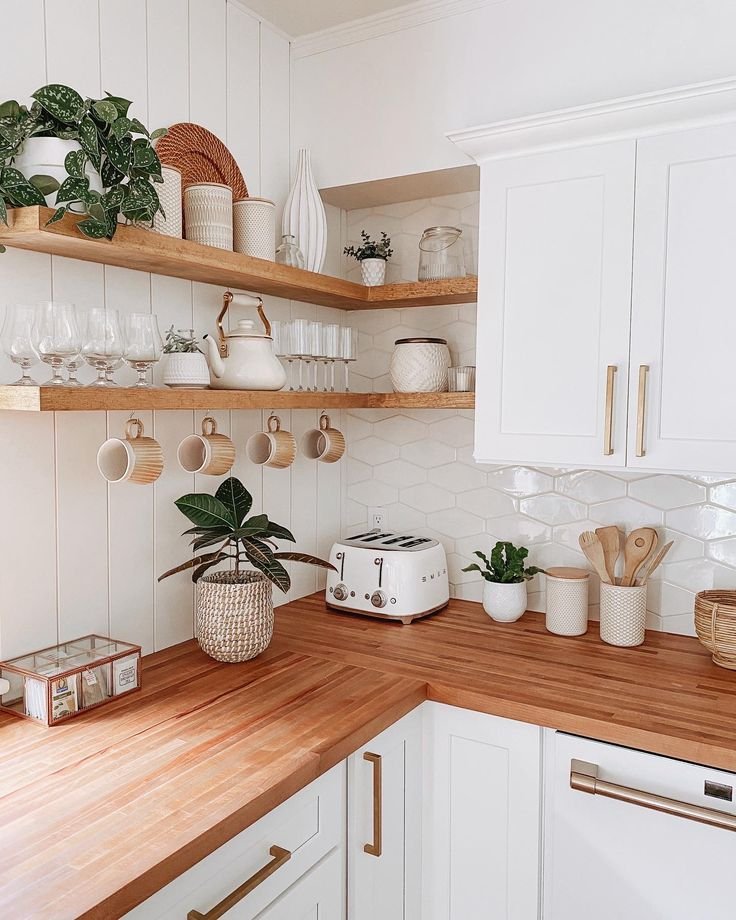 how to style open kitchen shelves