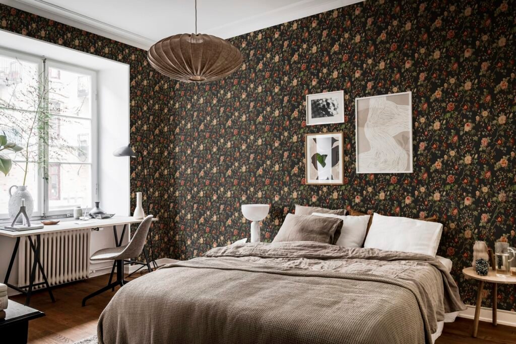 dark floral wallpaper