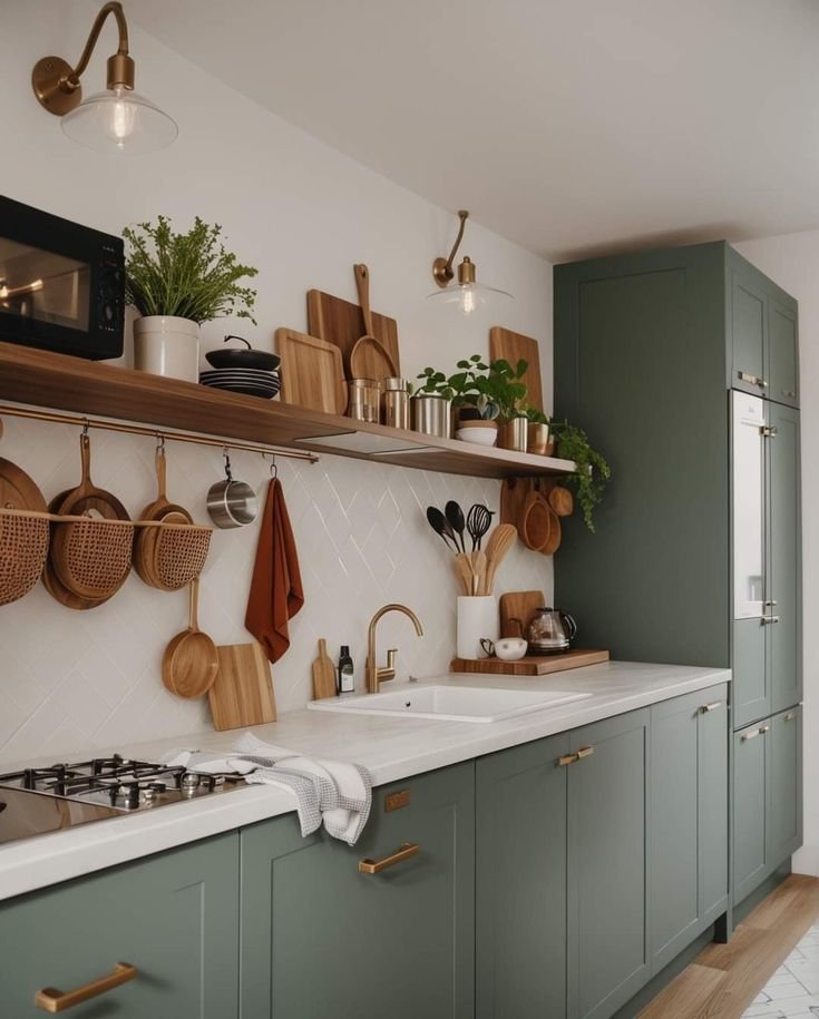 how to style open kitchen shelves